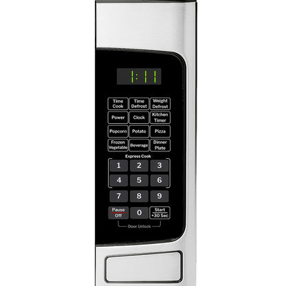 GE 1.1 Cu Ft Countertop Microwave Oven, 950W, Stainless Steel, One-Touch Cooking, Turntable, Auto Defrost, Child Lock, Model GCST11N1WSS