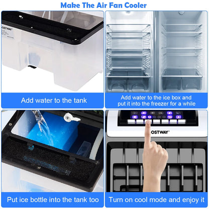Costway Evaporative Portable  Cooler Fan Anion Humidify W/ Remote Control
