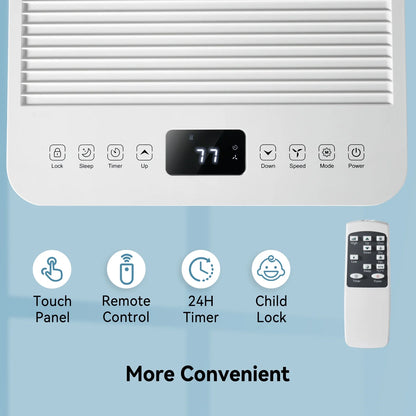 Bapipro 10,000 BTU Smart Portable AC - WiFi/Remote, 4-in-1 for 300 Sq.Ft, 24H Timer, Window Kit, ��55dB, ETL Certified