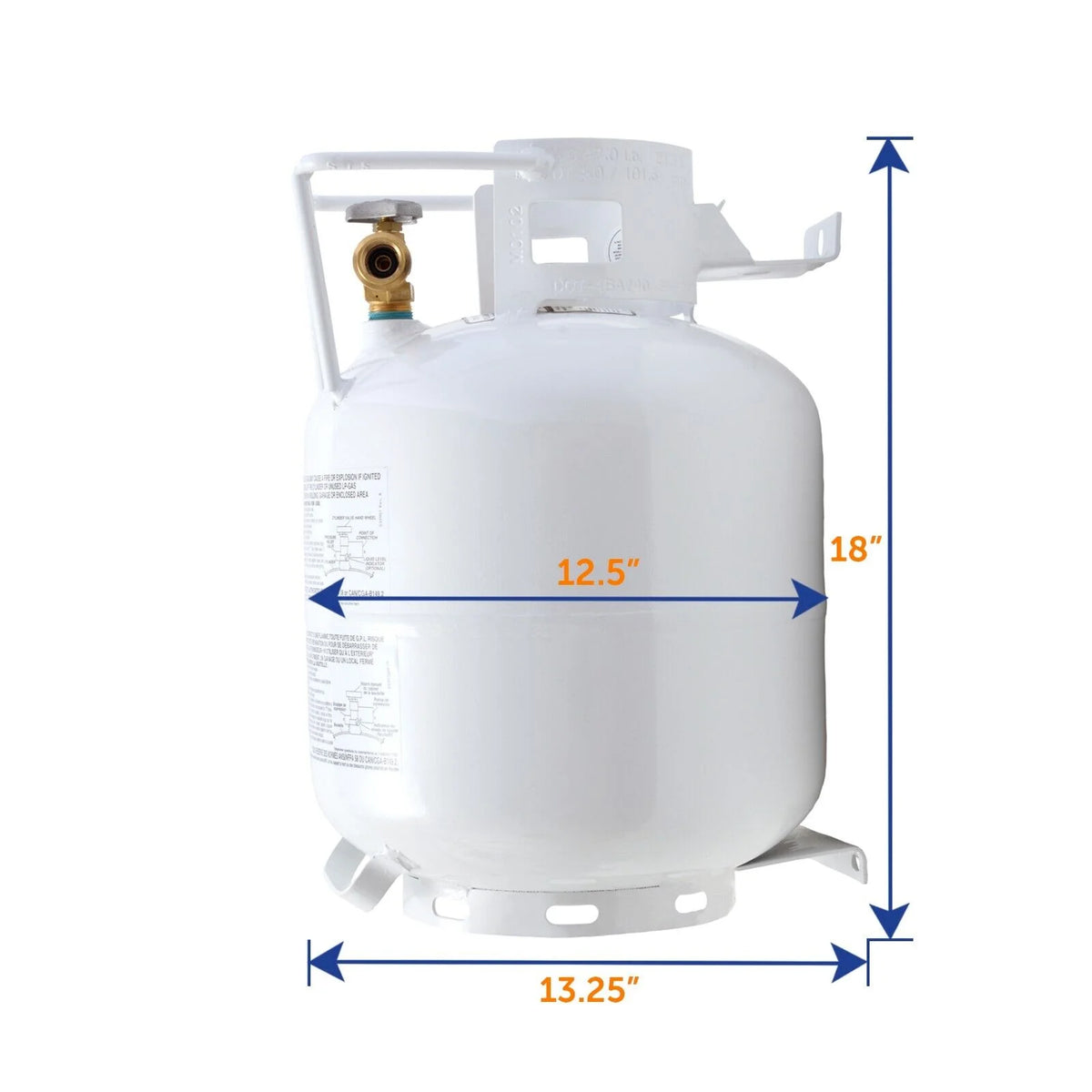 NEW 20 lb Horizontal Propane Tank Refillable Cylinder with OPD Valve and Gauge