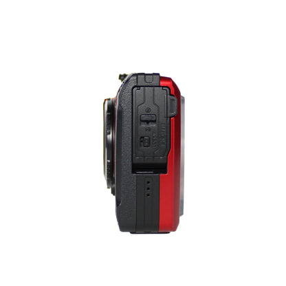 OM SYSTEM Tough TG-7 Red Underwater Camera, 44x Macro Shooting, 12MP, Float Strap, 64GB Card
