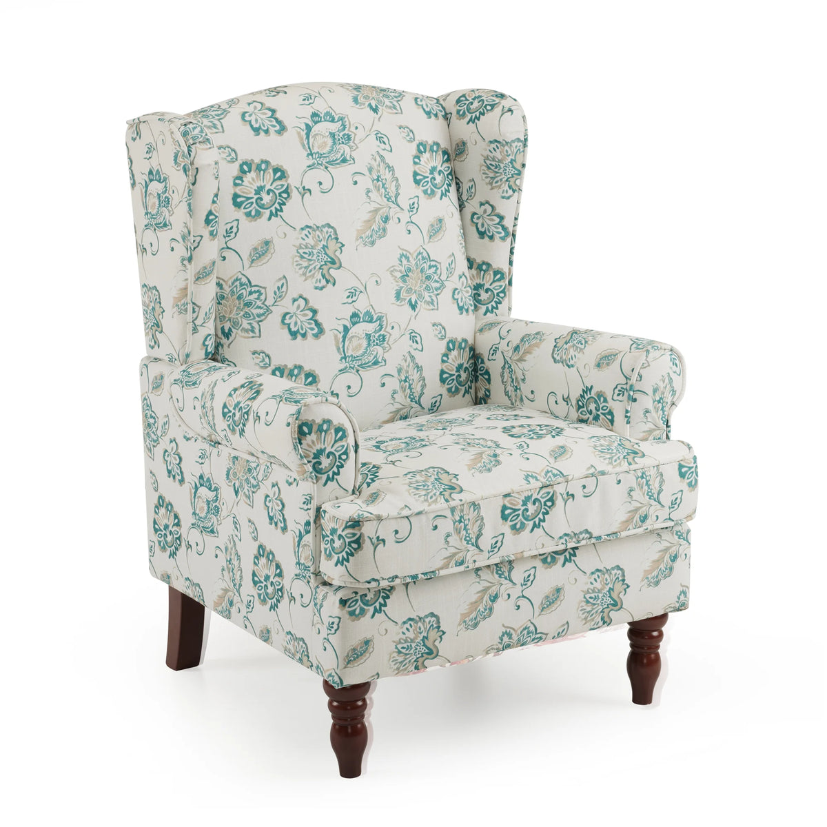 EROMMY Upholstered Accent Chair, Floral Print Fabric Armchair