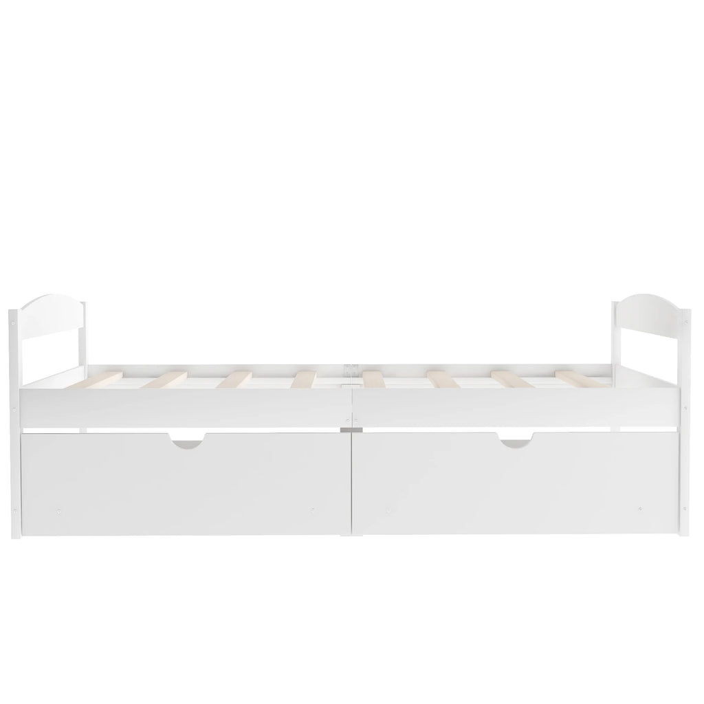 Euroco Twin Size Wooden Daybed with 2 Storage Drawers for Kids Bedroom, Gray