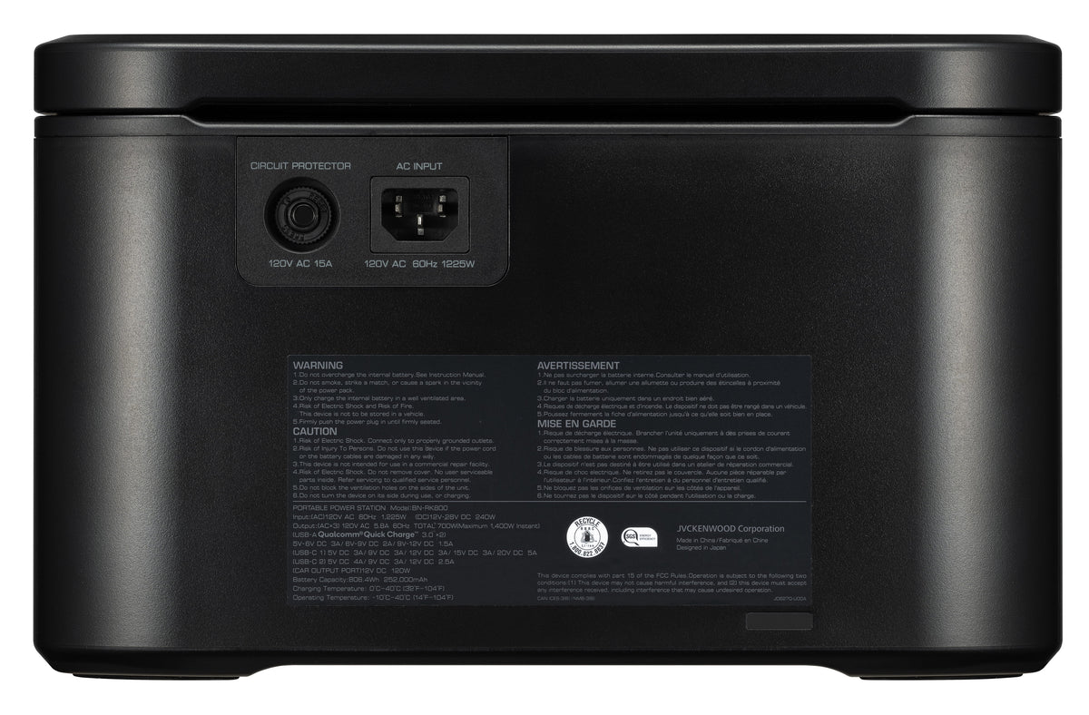 KENWOOD Portable Power Station BN-RK800, 700Wh Backup Lithium Battery, 120V/806W AC Outlets, USB Ports, Automatic Power Supply