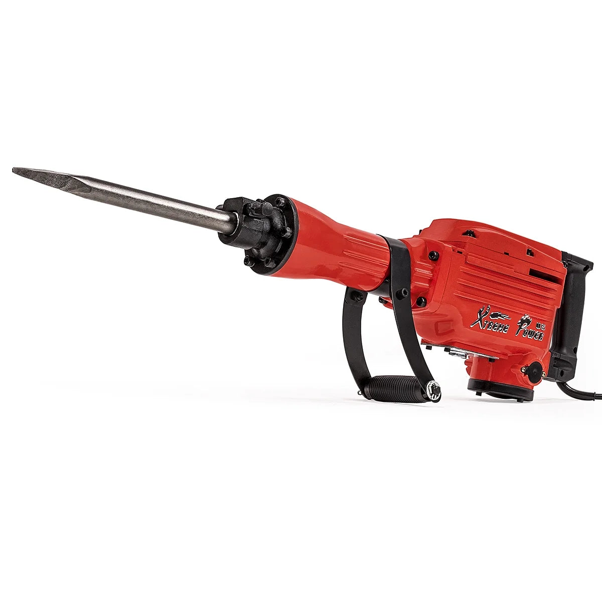 XtremepowerUS Demolition Jack Hammer Heavy Duty, 2200W Electric Jackhammer With Scraping Chisel, 1800BPM Power Drill Concrete Breaker Bar Point & Chisel Bits Chisel Set, Red