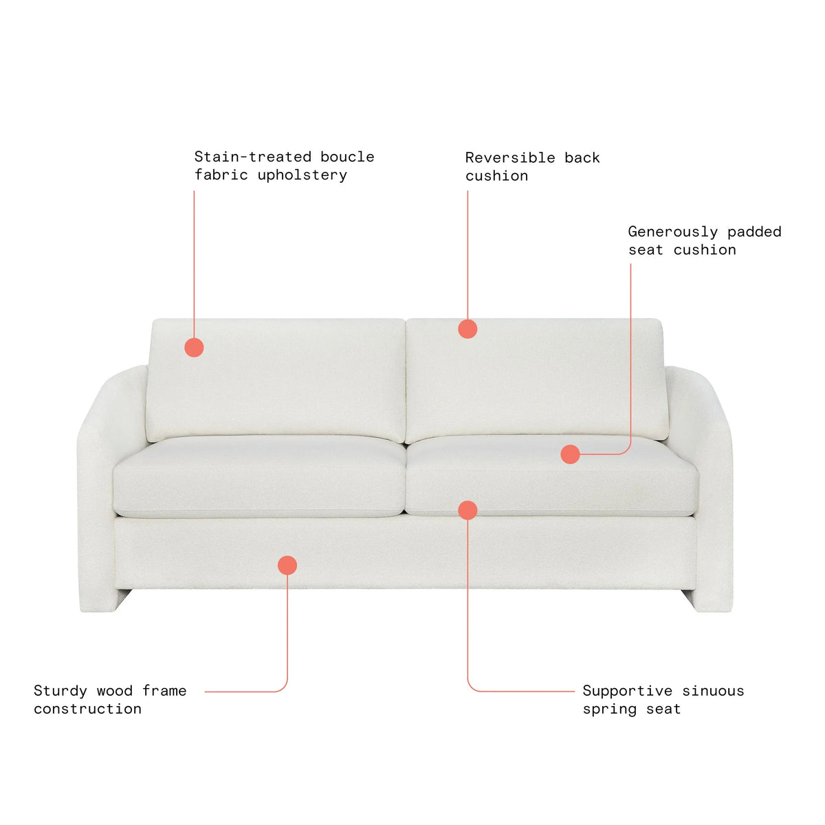 Beautiful Drew 72.2" Sofa by Drew Barrymore for Adults, Striped Linen