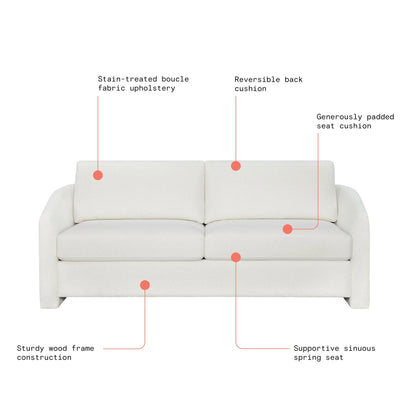 Beautiful Drew 72.2" Sofa by Drew Barrymore for Adults, Striped Linen