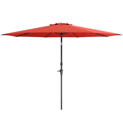 CorLiving 10 Foot Wind Resistant Patio Umbrella, Outdoor Parasol with Crank Tilt, Round Market Umbrella for Patio, Umbrella with Crank, Tilt Umbrella, Outdoor Umbrella, Turquoise
