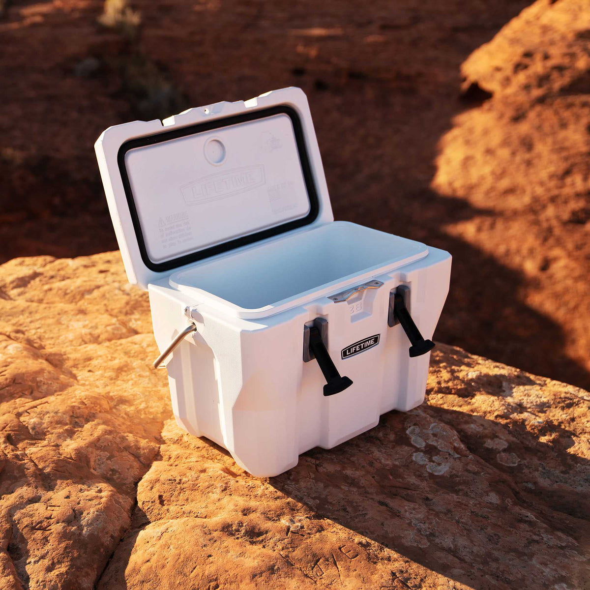 Lifetime 28 qt Bear-Resistant Camping Cooler, Premium High Performance, Ice Retention, Hard Cooler, 20 Can Capacity, Boulder Gray (91289)