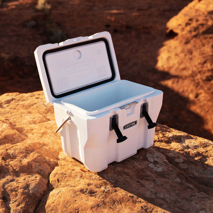 Lifetime 28 qt Bear-Resistant Camping Cooler, Premium High Performance, Ice Retention, Hard Cooler, 20 Can Capacity, Boulder Gray (91289)