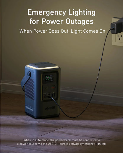 Anker Power Bank Power Station 60,000mAh,Portable Outdoor Generator 87W with Smart Digital Display, Retractable Auto Lighting and SOS Mode, Home Backup(PowerCore Reserve 192Wh) for Travel, Camping
