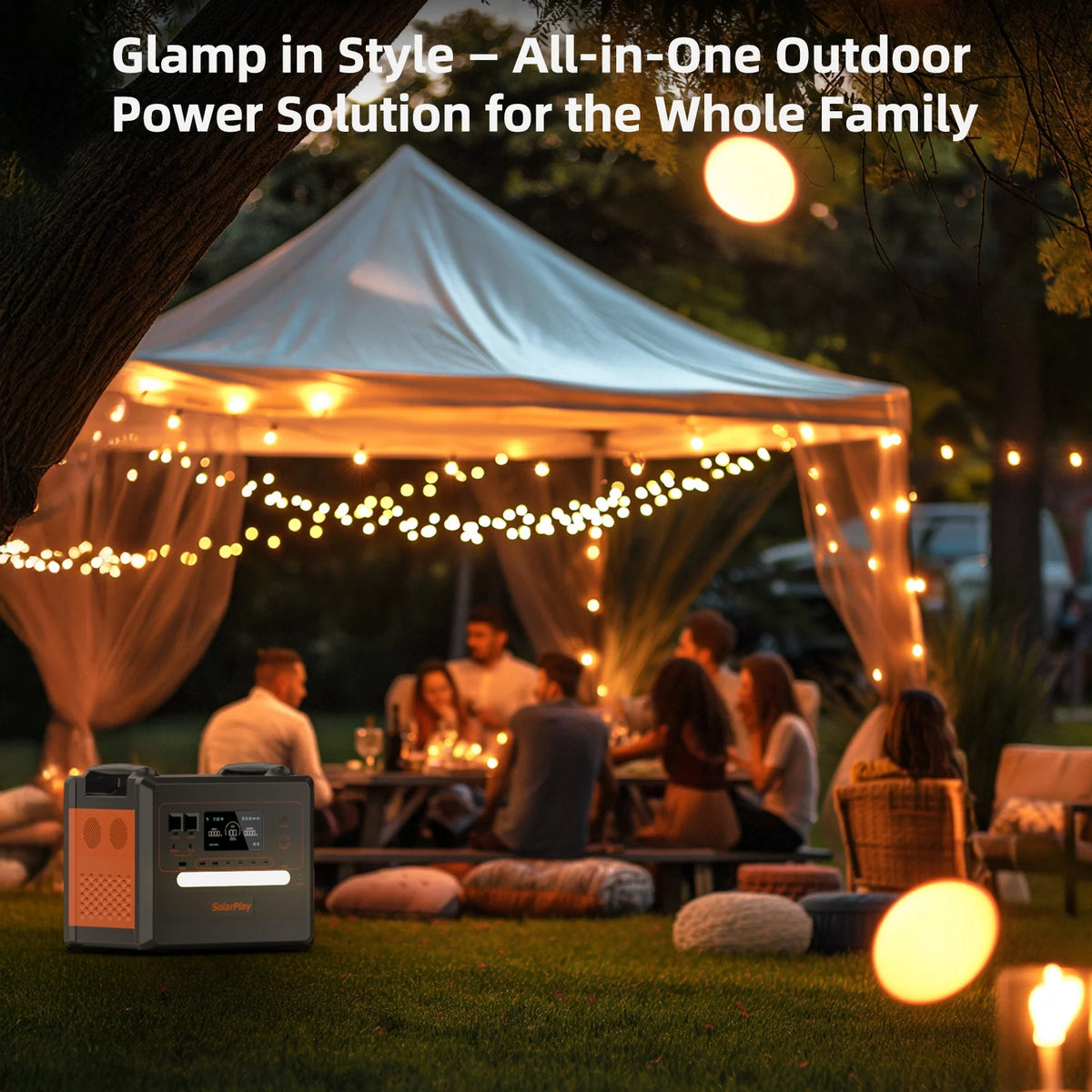 Solarplay 2400W(4800W Peak) Solar Generator, with 400W Solar Panel,2160Wh Portable LiFePO4 Battery Power Station for Camping Home Backup RV