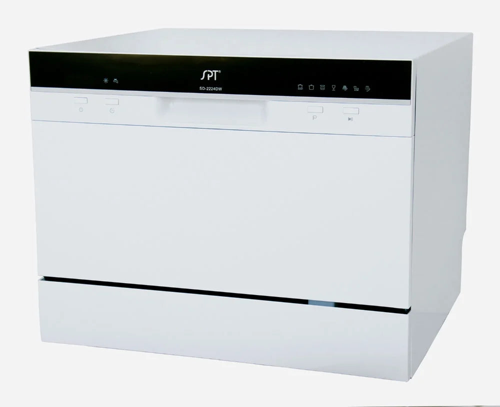 Sunpentown SD-2224DWA Energy Star Countertop Dishwasher with Delay Start & LED, White