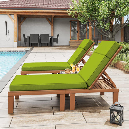 Kimunuk Outdoor Chaise Lounge Cushions set of 2, 80" x 26" x 4" Waterproof Pool Beach Recliner Replacement Cushions with Ties, Navy