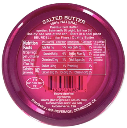 Beurdell Canned French Butter �M?100% Natural Salted Pasteurized Real Butter | Long Shelf Life Emergency Survival Food | Great for Cooking, Baking, RV & Camping | Pull Top Lid | Pack of 24 | France