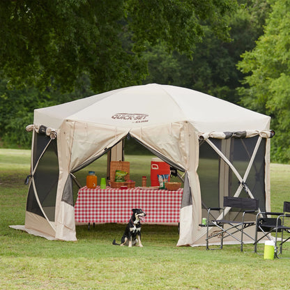 CLAM Quick-Set Pavilion 12.5 x 12.5' Portable Outdoor Canopy Shelter, Green