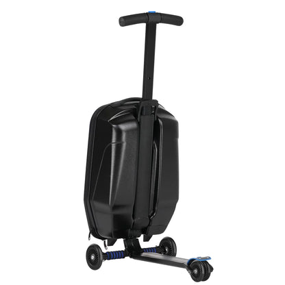 Advwin Scooter Luggage for Kids & Adults, Hardside Ride on Suitcase for Kids Ages 4-15 Multifunctional Lightweight Foldable Carry on Luggage with Wheels Ride on for Children Teenagers, Pink