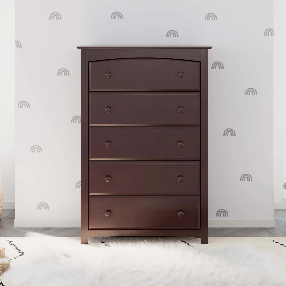 Storkcraft Kenton 5 Drawer Nursery Dresser, Pebble Gray
