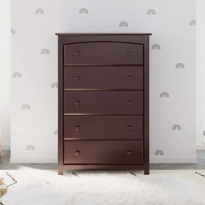 Storkcraft Kenton 5 Drawer Nursery Dresser, Pebble Gray