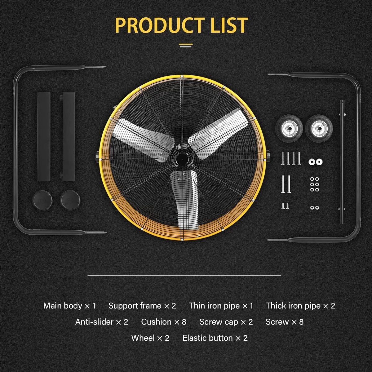 Simple Deluxe 24 inch 3 Speed 4700 CFM Metal Drum Fan