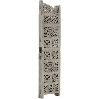 vidaXL Room Divider 4 Panel Folding Privacy Screen for Office Solid Wood Mango