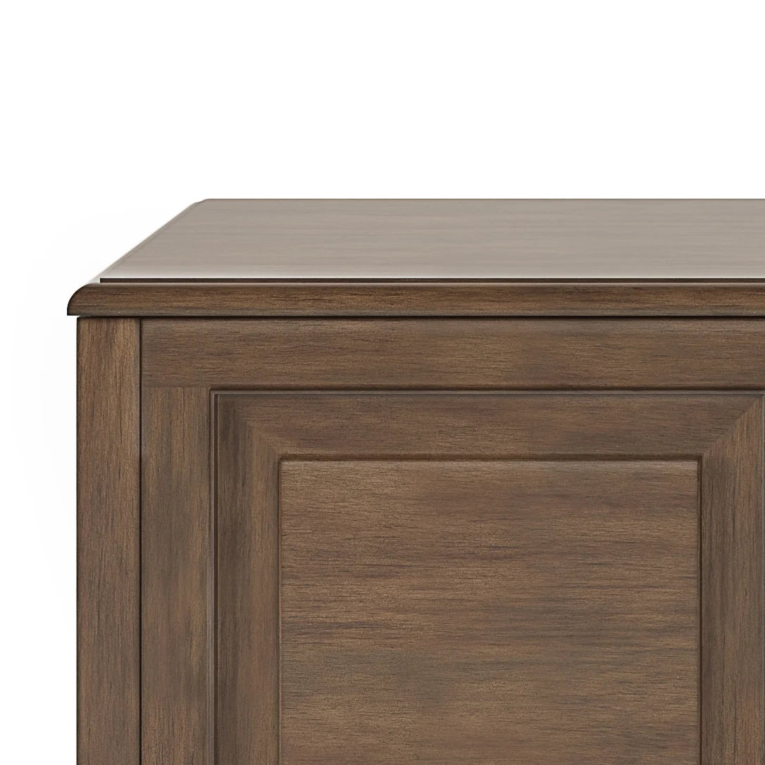 Simpli Home Connaught SOLID WOOD 51 inch Wide Traditional Storage Bench Trunk in Dark Chestnut Brown