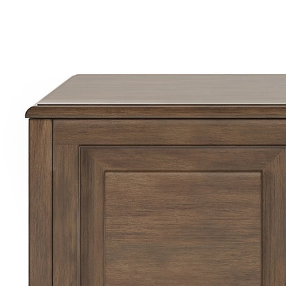 Simpli Home Connaught SOLID WOOD 51 inch Wide Traditional Storage Bench Trunk in Dark Chestnut Brown