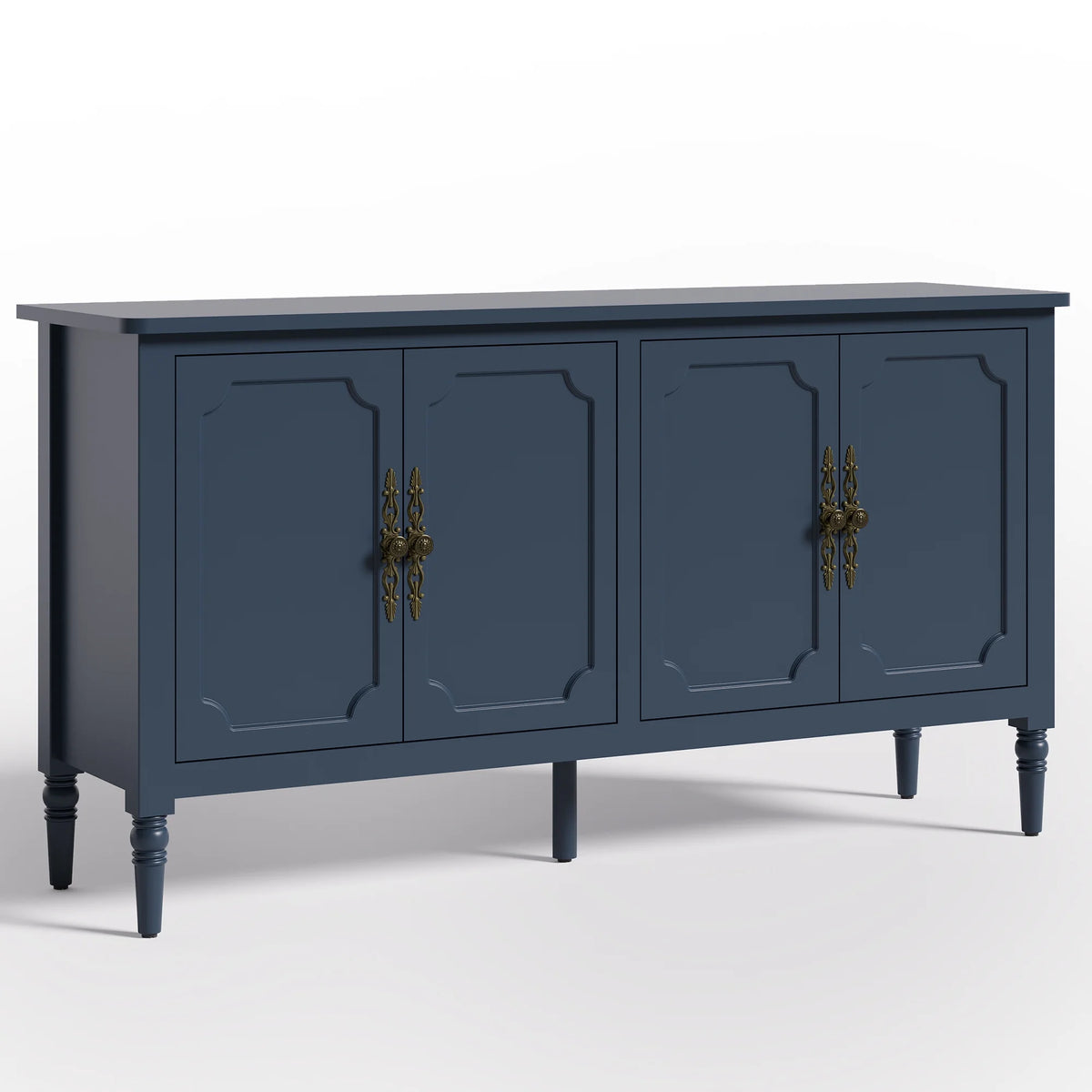 May in Color Console Cabinet, 58'' Wood Sideboard Buffet Cabinet with Storage & 4 Doors, Mid Century Modern Pantry Cabinet for Entryway, Living Room, Bedroom, Dining Room, Green