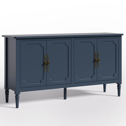 May in Color Console Cabinet, 58'' Wood Sideboard Buffet Cabinet with Storage & 4 Doors, Mid Century Modern Pantry Cabinet for Entryway, Living Room, Bedroom, Dining Room, Green