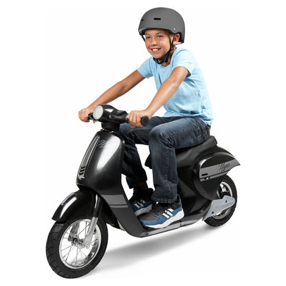 24V Hyper Toys Retro Electric Scooter, Easy Twist Throttle, Blue, Ages 13+, Including Teens, Tweens