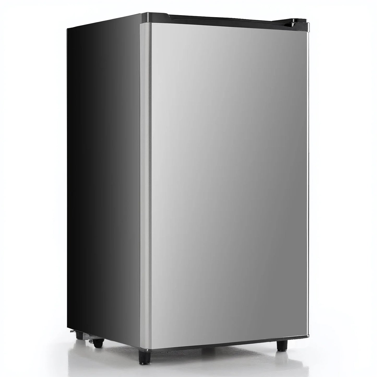 TINKLE WELL 3.2 Cu Ft Mini Fridge with Freezer, Compact Single Door Refrigerator, Energy Efficient, Low Noise, Adjustable Thermostat for Bedroom, Dorm, Office, silver