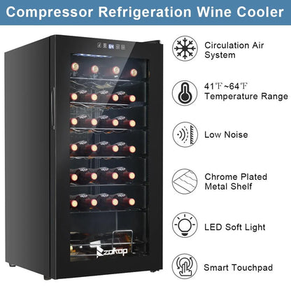 Ktaxon 18 Bottle Compressor Wine Cooler Freestanding Wine Fridge, Fast Cooling, Low Noise