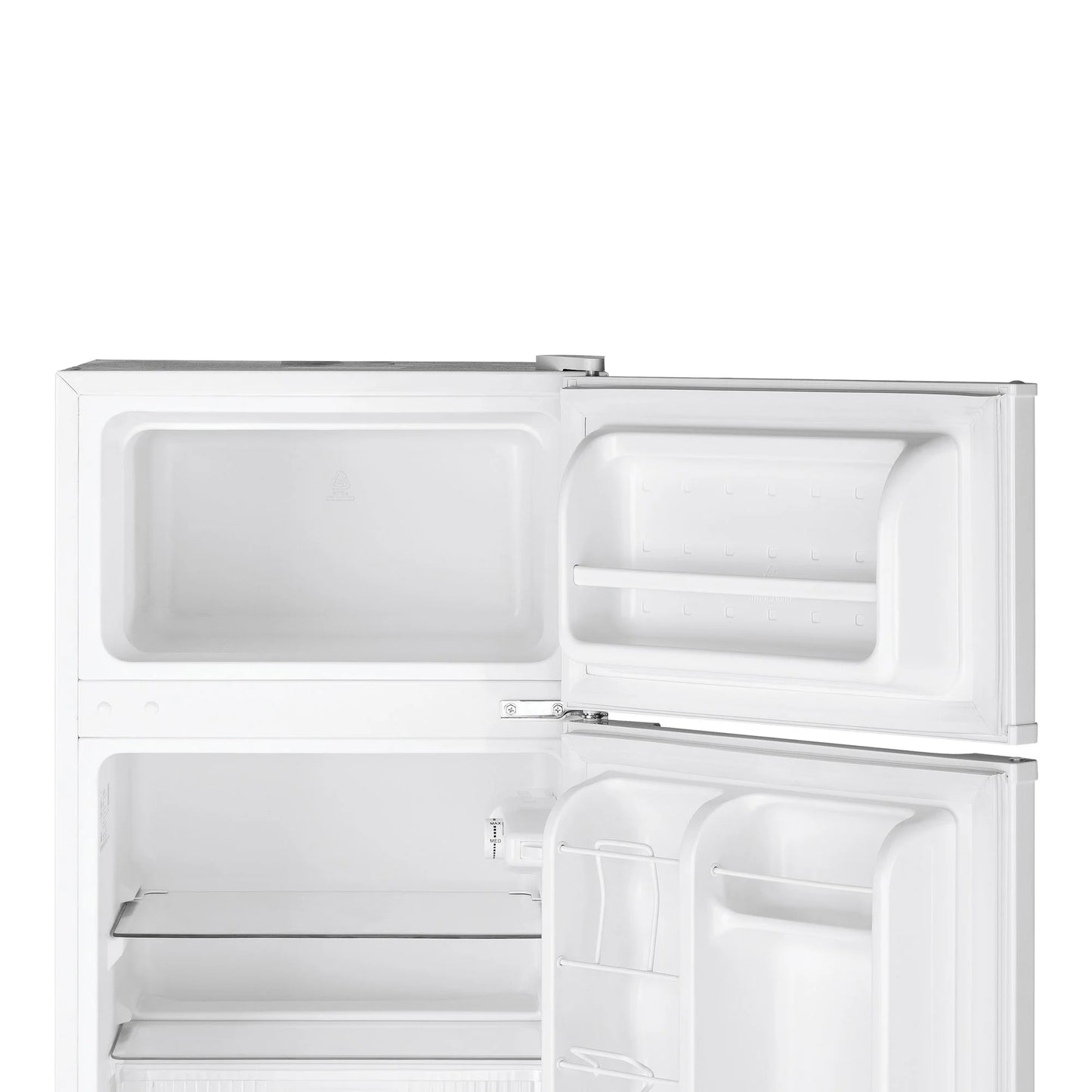 GE Appliances 3.1 Cu. Ft. Freestanding Double Door Compact Refrigerator, Steel