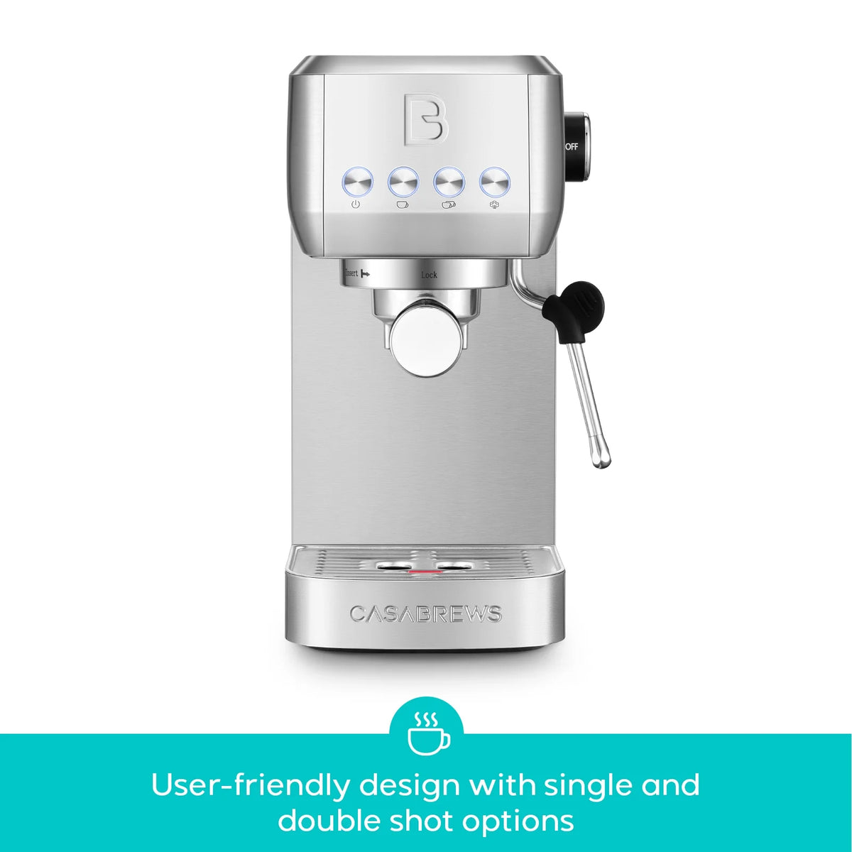 CASABREWS 3700 Essential 20-Bar Espresso Machine and Coffee Maker, Stainless Steel