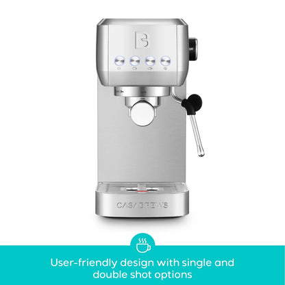 CASABREWS 3700 Essential 20-Bar Espresso Machine and Coffee Maker, Stainless Steel