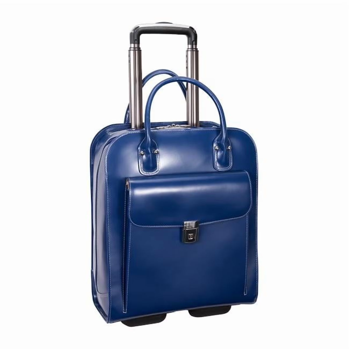 15.6 in. Uptown Leather Vertical Wheeled Ladies Briefcase, Red - 13.5 x 6 x 16 in.