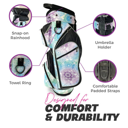 Womens Golf - Taboo Fashions 14 Way Lightweight Ladies Cart Bag (Posh Pink)