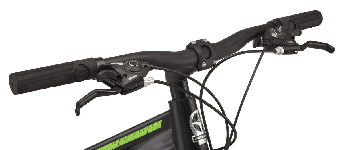 Sidewinder mountain bike, 24-inch wheels, 21 speeds, black / green