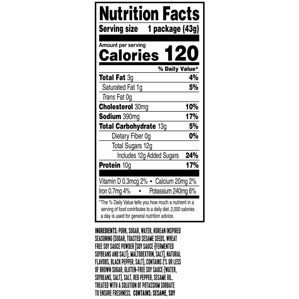 Golden Island Pork Snack Bites, Korean Barbecue, 1.5 oz, 12-count