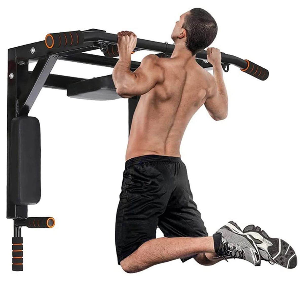 Dual-Use Wall-Mounted Pull-up Bar for Home Gym Strength Training Equipment Chin Up Steel Bar