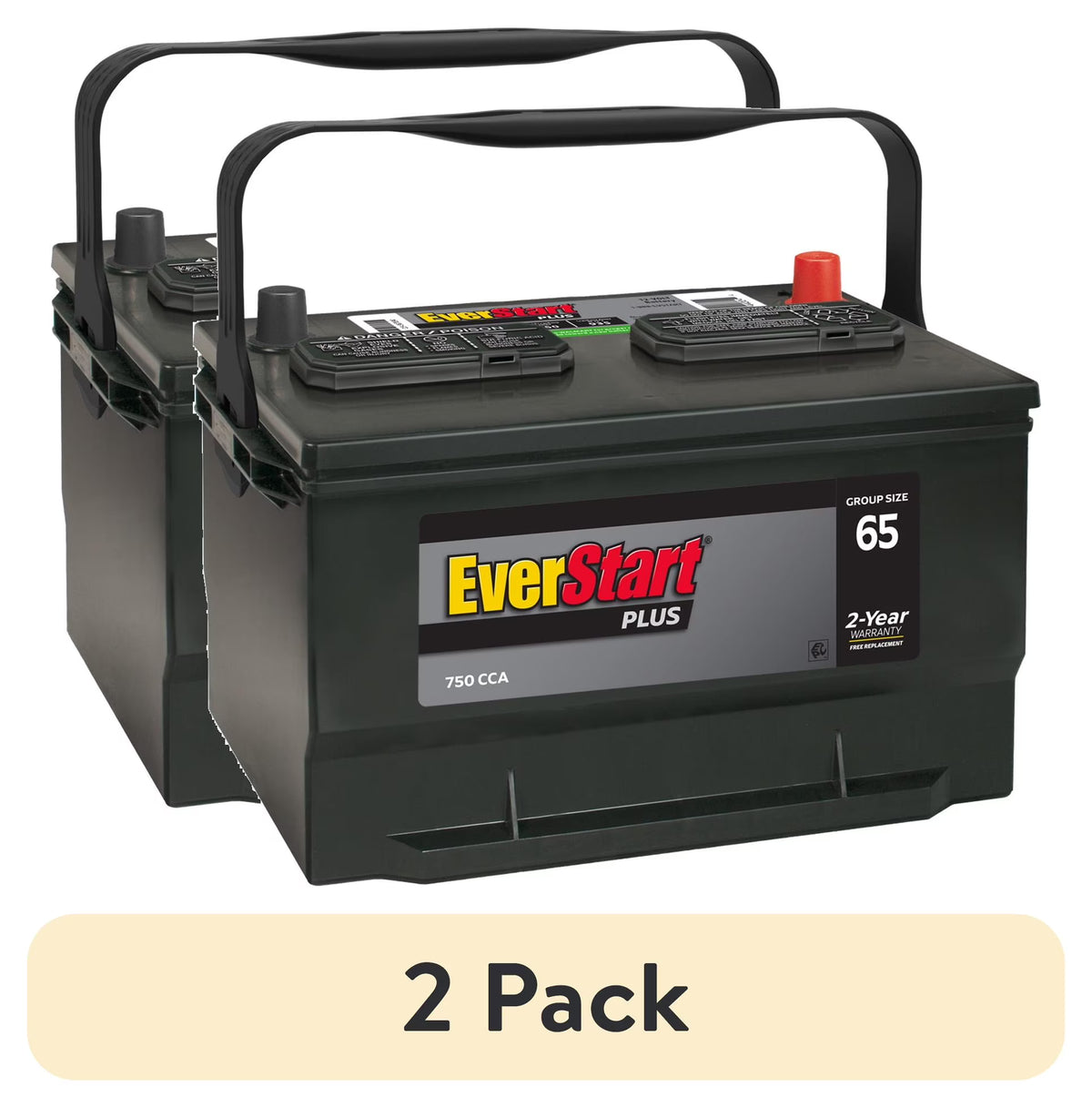 EverStart Plus Lead Acid Automotive Battery, Group Size 65 12 Volt, 750 CCA