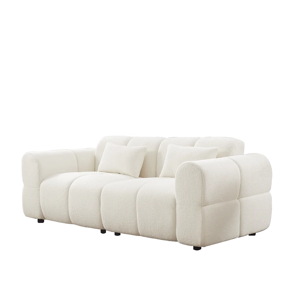 FREEHOMAE 80" Oversized Boucle Sofa Couch,Modern Loveseat,Deep Seat Love Seat,Mid Century Modern Sofa,Cloud Couch for Living Room,Apartment,Office,and Lounge,Black