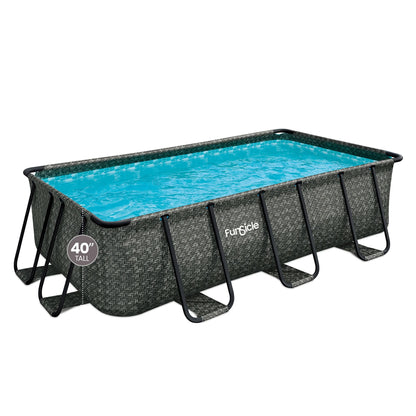 Open Box Funsicle 13' x 7' x 39" Rectangle Above Ground Swimming Pool, Gray