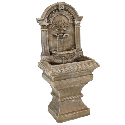 Sunnydaze Ornate Lavello Polyresin Outdoor Wall Water Fountain