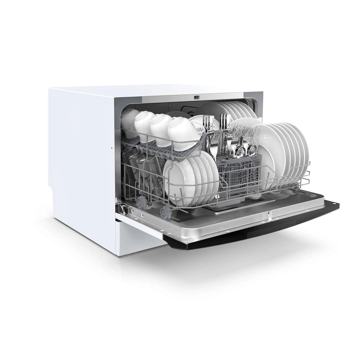 Midea Portable Countertop Dishwasher, 6 Place Settings, 8 Programs, White, MDC22P1AWW, New