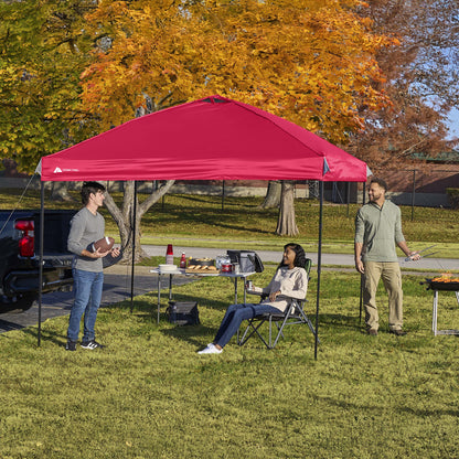 Ozark Trail 10x10 Instant Pop Up Canopy Tent with Simple Push Setup �?Straight Leg Pop-Up Tent for Tailgating, Camping & Events, White