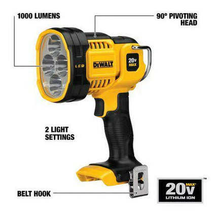 Dewalt Led Rechargeable Cordless Spotlight 1000/90lm