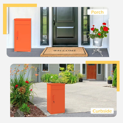 AECOJOY Package Delivery Boxes for Outside Parcel Drop Box Outdoor Storage Box Wall Mounted Express Mail Package Delivery Box 17" x 16" x 38.3" Black