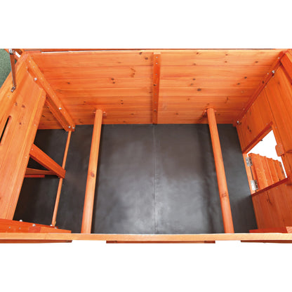 TRIXIE Weatherproof Outdoor Wooden Chicken Coop with 2 Nesting Boxes & Run, Brown