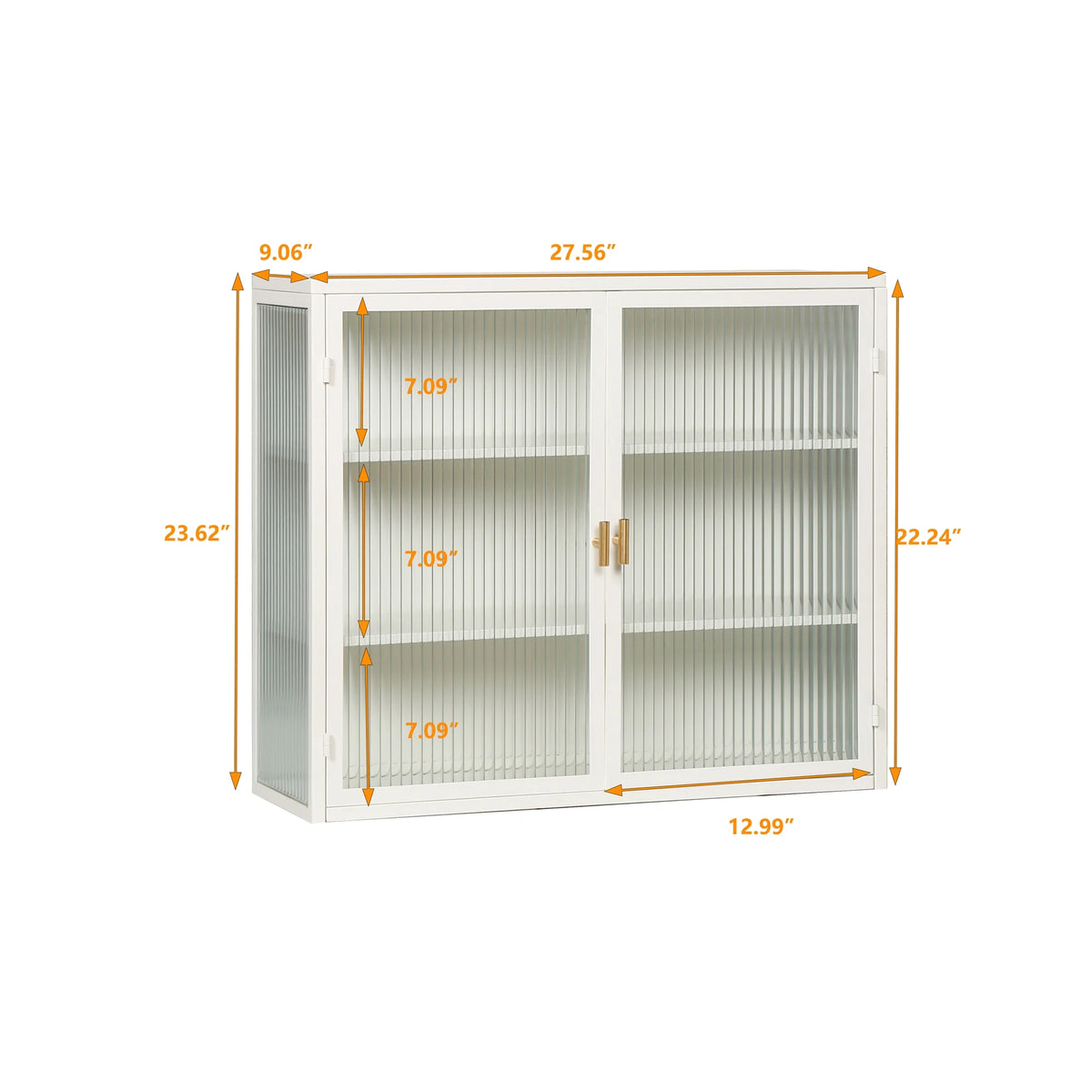 27.56"Modern Wall Cabinet with Glass Doors, Bathroom Cabinet with Featuring Three-tier Storage for Entryway Living Room, Bathroom or Dining Room, Mint Green